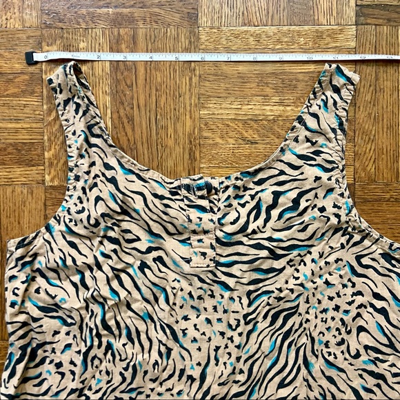 vintage 80s 90s animal zebra tiger graphic print cotton crop tank top - Picture 3 of 6